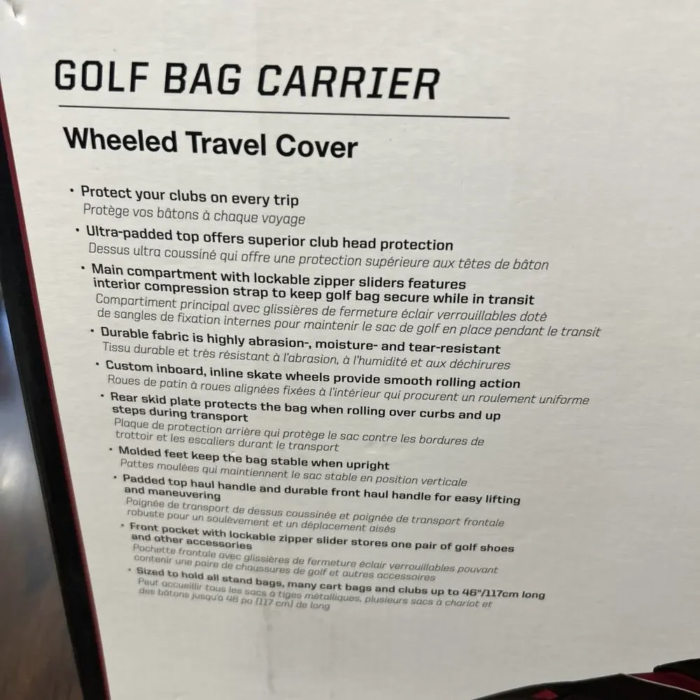 Flaws See Pics! Callaway Golf Travel Bag w Wheels Black Red Club Cover Rolling